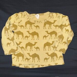 Kate Quinn Yellow Camel Print Long Sleeve Tee